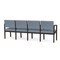 Lesro Lenox Wood 4 Seat Tandem Seating Wood Frame, Mocha, RS Rain Song Upholstery LW4103 - alternate 2